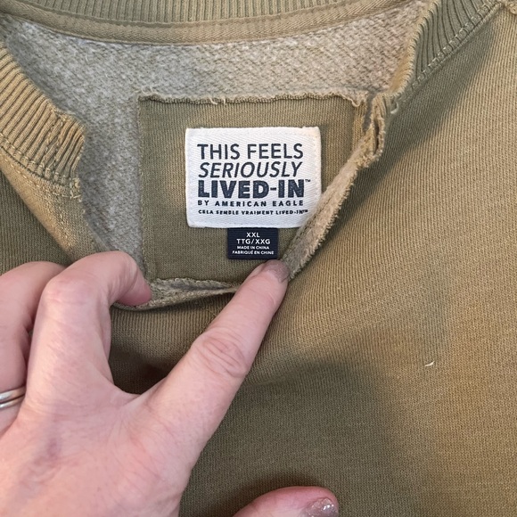 American Eagle Olive Sweatshirt - Picture 2 of 7